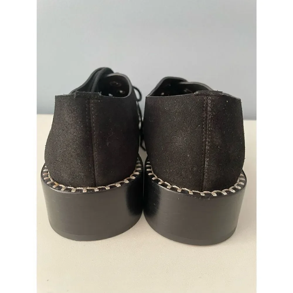 Proenza Schouler Circle Grommet Black Suede shoes 37 1/2